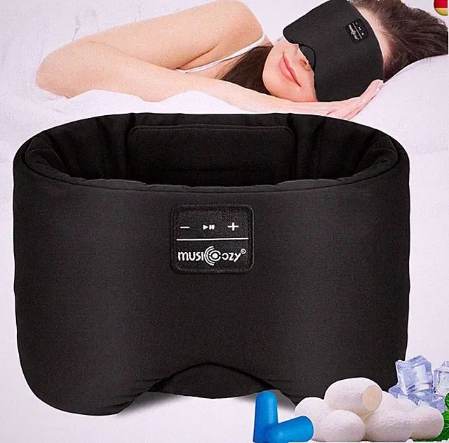 Schlafmaske mit Bluetooth-Kopfhörern, 100% verdunkelnde Seiden-Augenmaske, Kopfh