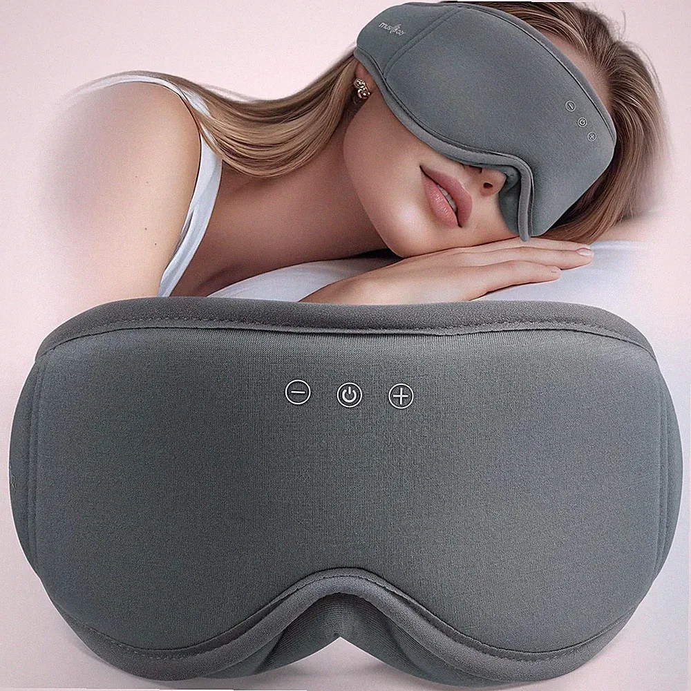 Schlafmaske mit kopfhörer | 100 Schatten 3D Schlafkopfhörer Bluetooth Augenma...