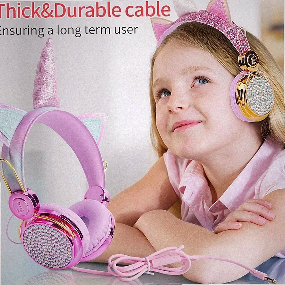 Schöne Cartoon Strass Glitter Kinder Kabel Kopfhörer, für Mädchen