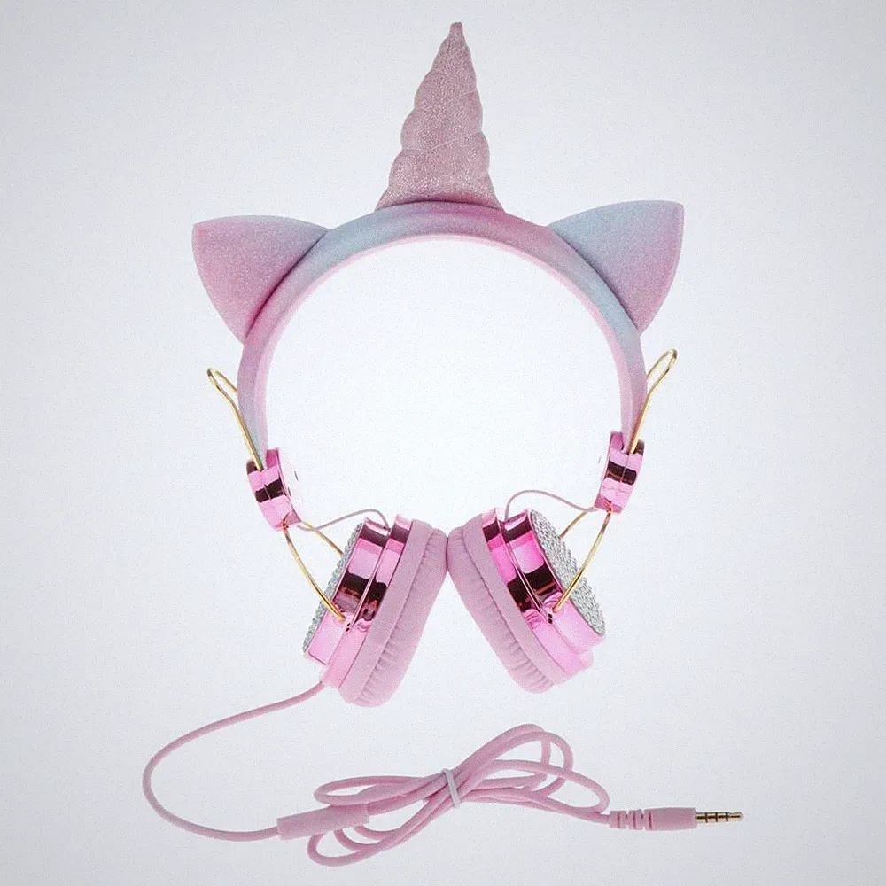 Schöne Unicorn Glitter Kids Wired Over Ear Volume Limiting