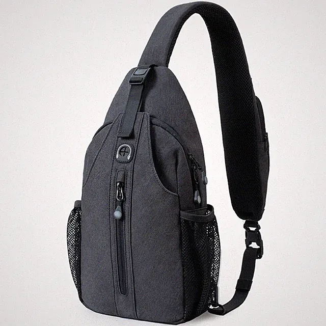 Schultertasche Brusttasche AntiDiebstahl, wasserdicht mit Kopfhörerloch – Lei...