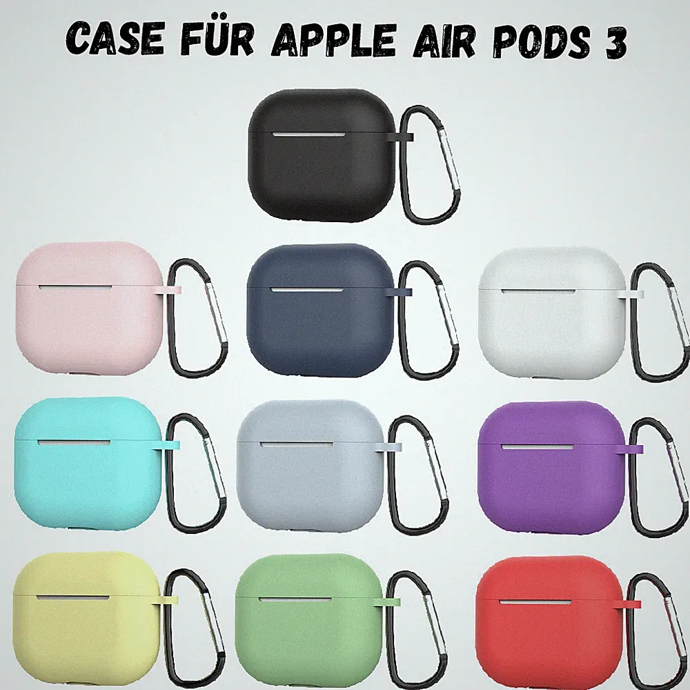 Schutzhülle Case Cover für Apple AirPods 3 Kopfhörer viele Farben neu Silikon