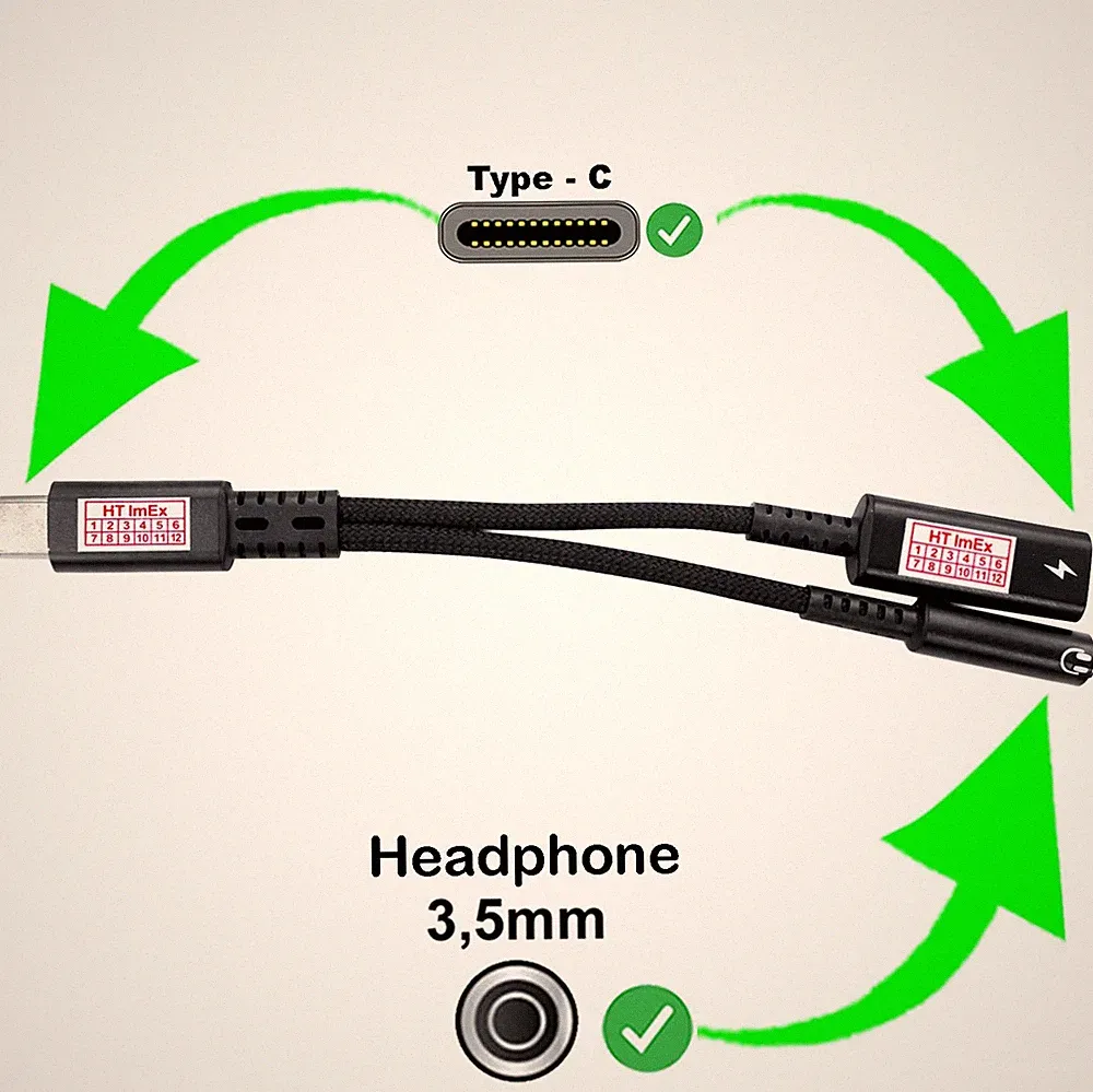 schwarz Audio Aux Adapter USB C Kabel Kopfhörer für Lenovo Tab 10.1″ Tablet