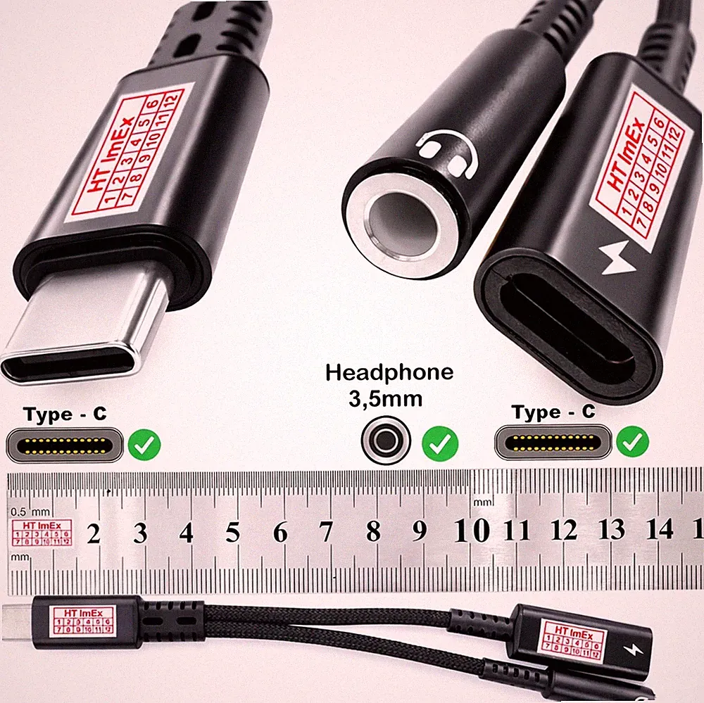 schwarz Audio Aux Adapter USB C Kabel Kopfhörer für Panasonic Toughpad FZ‑G1R