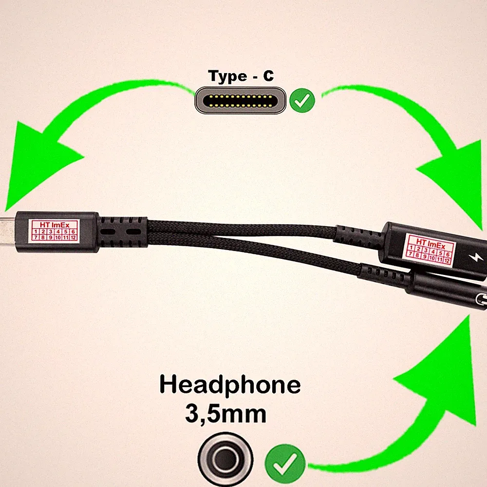 schwarz Audio Aux Adapter USB C Kabel Kopfhörer für Panasonic Toughpad FZ‑G2