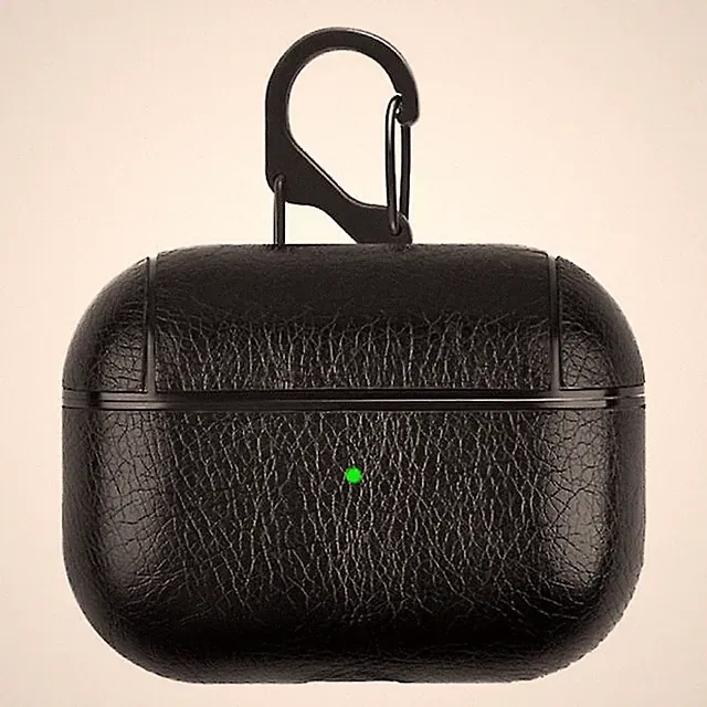 Schwarz Leder Style AirPods Pro Case Hülle Cover Schutzhülle Air Pods
