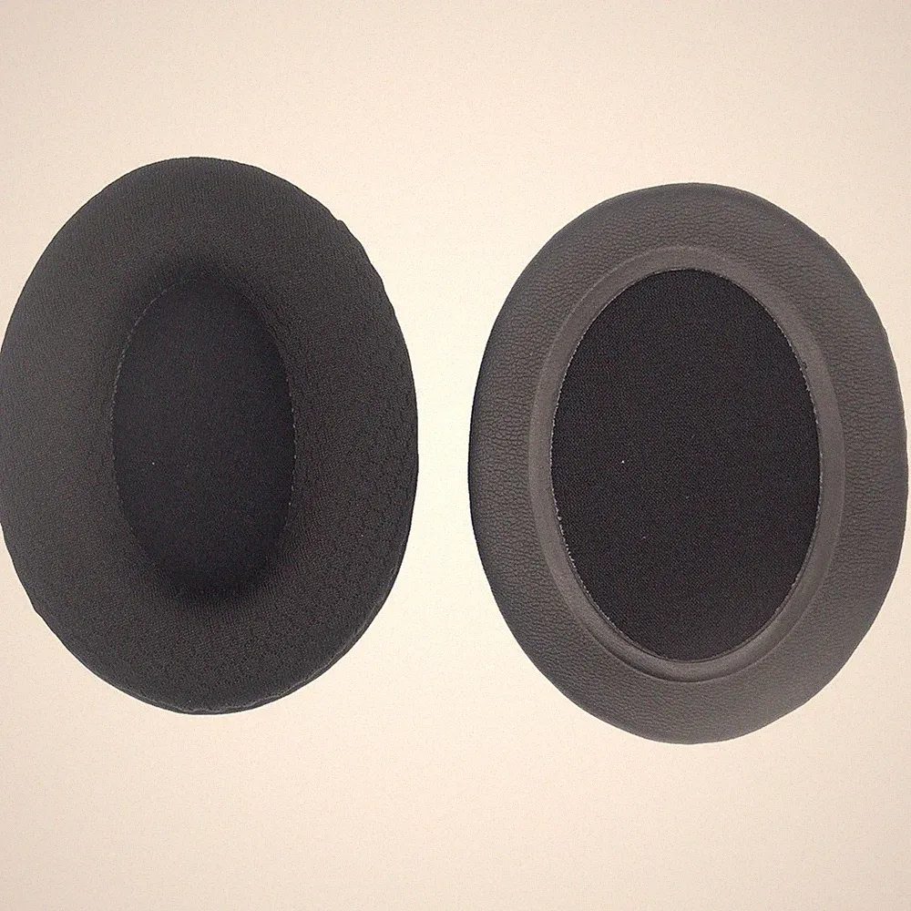 Schwarze ovale Leder-Ohrpolster 95 x 75 mm für Gaming-Musik-Kopfhörer