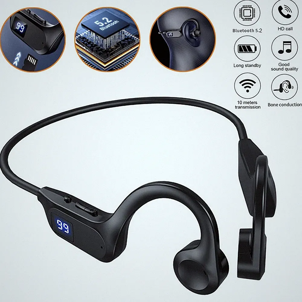 Schweißfeste Kopfhörer Knochenschall Kopfhörer Bluetooth 5.2 Sport Kopfhörer