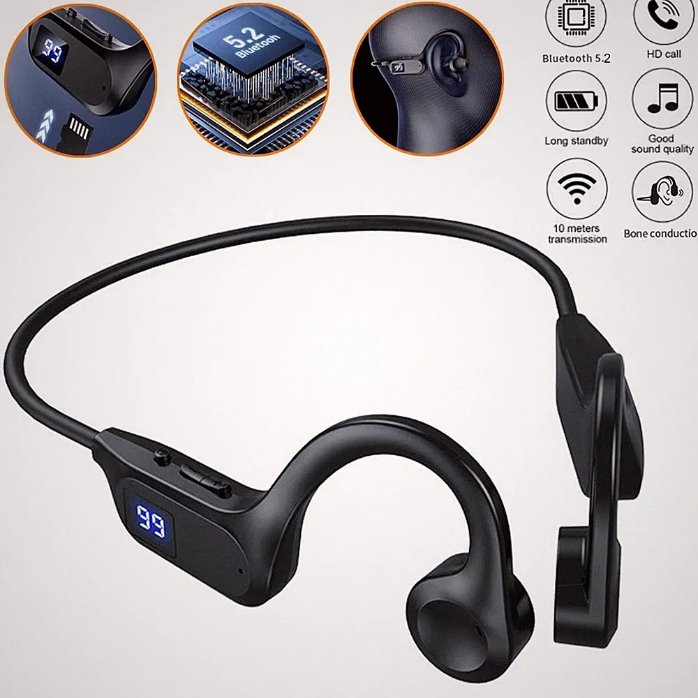 Schweißfeste Kopfhörer Knochenschall Kopfhörer Bluetooth 5.2 Sport Kopfhörer