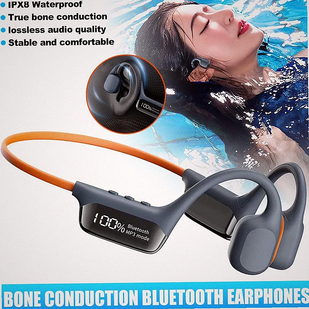 Schwimm-Ohrhörer IPX8 wasserdichte Knochenleitungskopfhörer MP3-Player kabellos