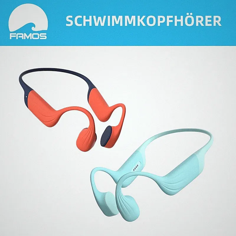 Schwimmkopfhörer Knochenschall Kopfhörer Bluetooth Funkgerät 32G MP3 Wasserdicht