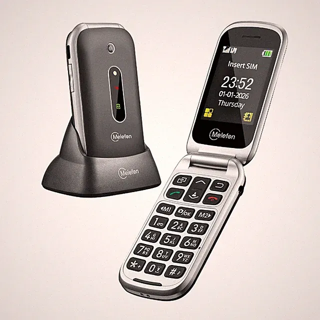 Seniorenhandy D302 Klapphandy 4G mit SOS-Taste, 2,4 Zoll Farbdisplay, große