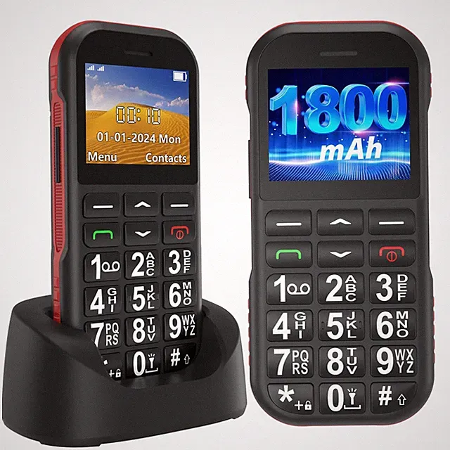 Seniorenhandy + SOS-Taste, Dual_SIM, Ladestation, lange Laufzeit_ lauter Ton