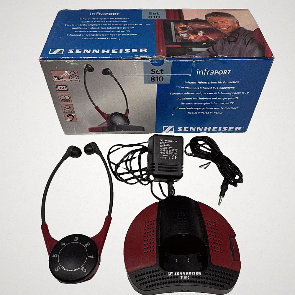 Sennheiser Infraport Set 810 Infrarot TV Kopfhörer mit Station & Netzteil