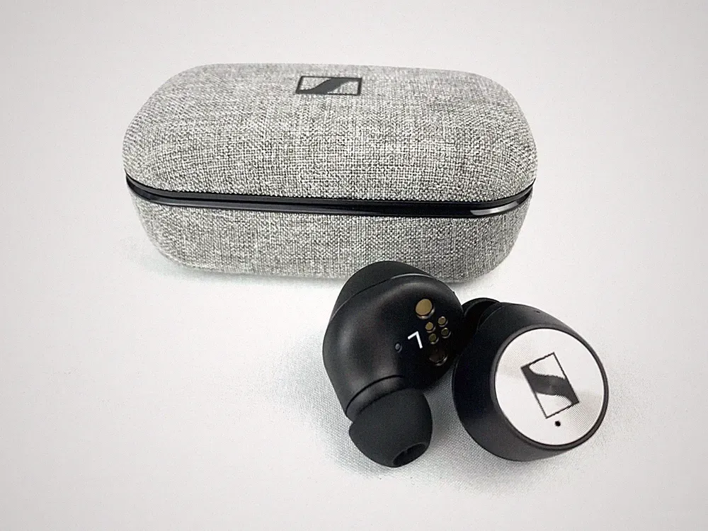 Sennheiser Momentum True Wireless Bluetooth Kopfhörer Schwarz Chrom AKKU SCHWACH