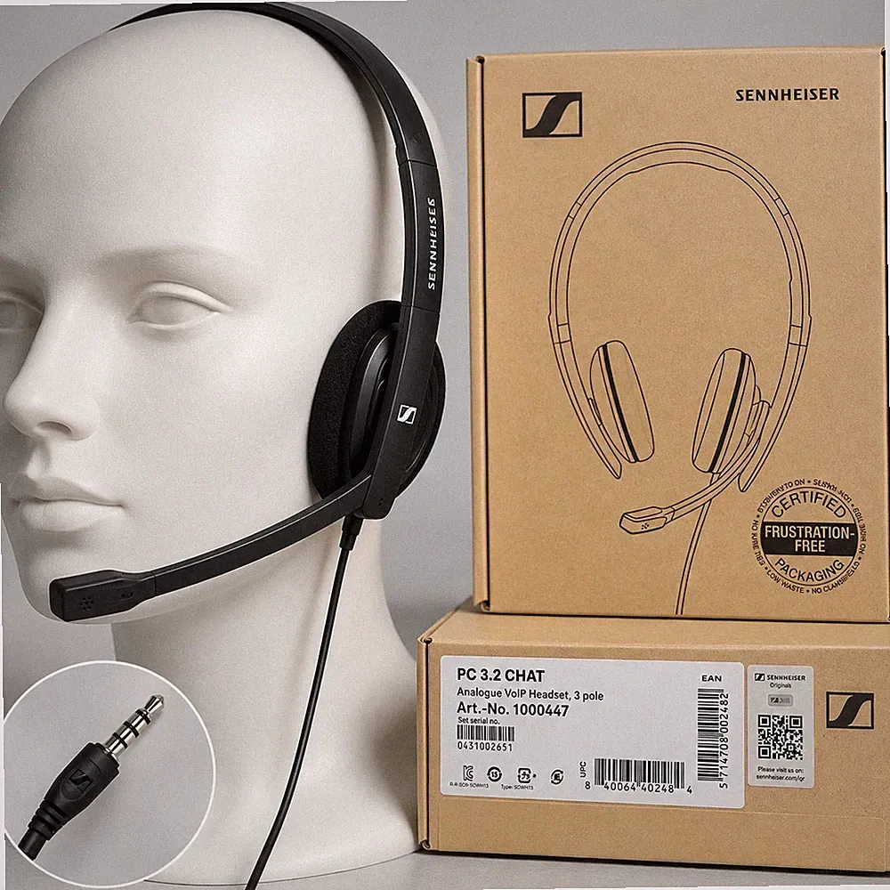 Sennheiser PC 3.2 Headset Varianten Kopfhörer mit Mikrofon On-Ear Schwarz Kabel
