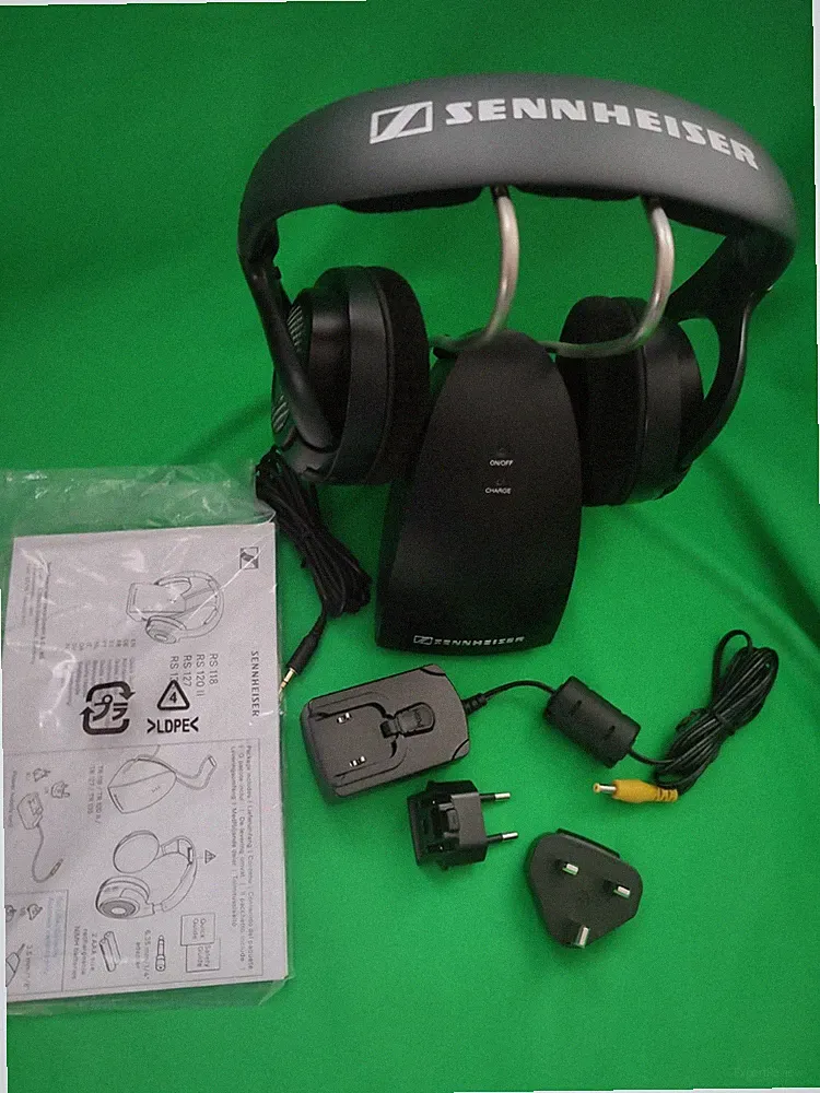 Sennheiser RS 127 Funkkopfhörer TV Headphones Wireless Schwarz OVP, TOP