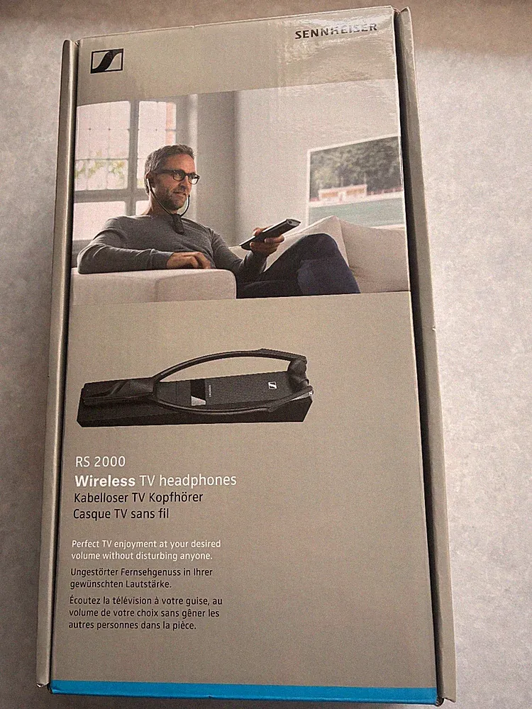Sennheiser RS 2000 Kinnbügel TV Kopfhörer Kabellos Akku , Ladestation OVP