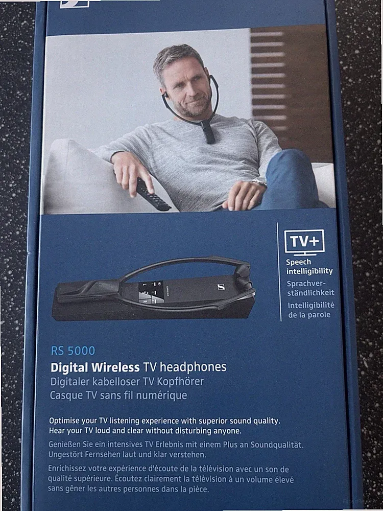 Sennheiser RS 5000 Digitaler Kabelloser In-Ear TV-Kopfhörer Schwarz Senioren