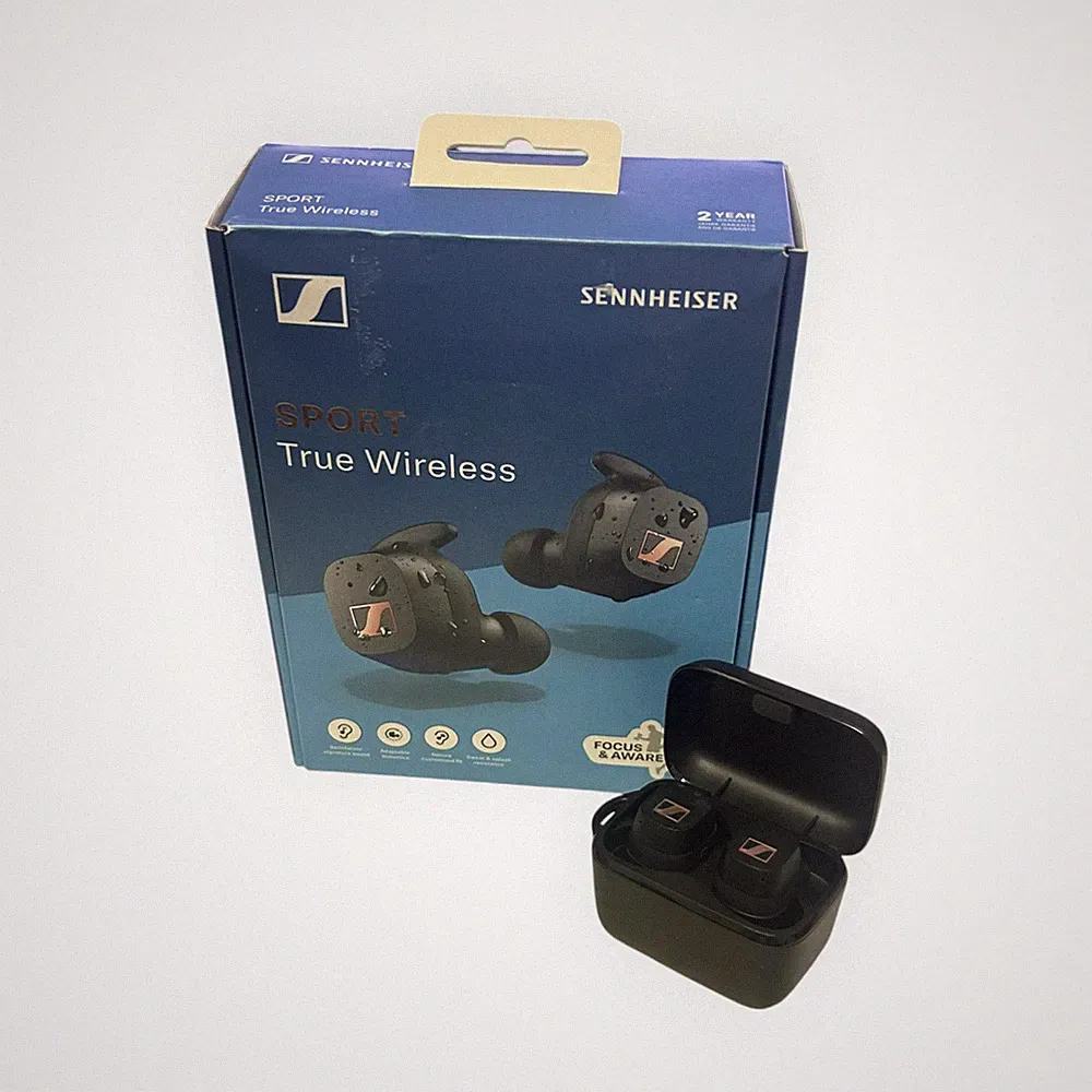 Sennheiser SPORT True Wireless In-Ear Kopfhörer Schwarz mit OVP & Zubehör / Gut