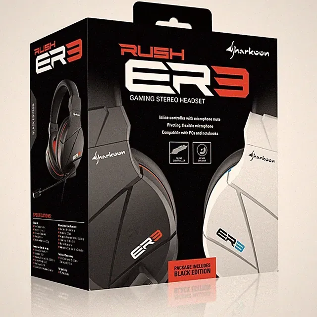 Sharkoon Headset RUSH ER3 Klinke Goldbeschichtet - Gamingheadset schwarz