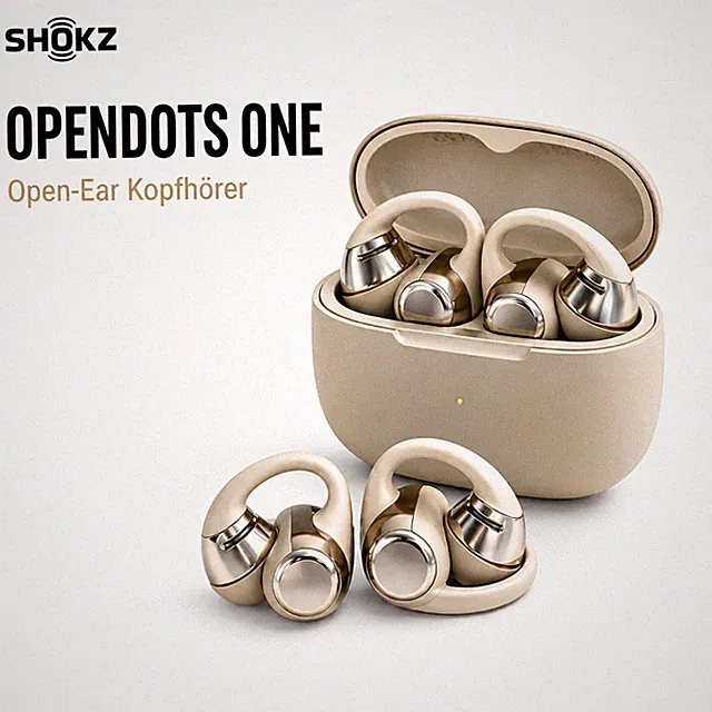 Shokz OpenDots ONE Open-Ear Kopfhörer Bluetooth Cream OVP