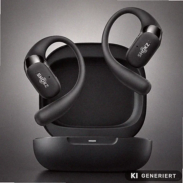 SHOKZ OpenFit 2 Open-Ear-Kopfhörer Bluetooth Ohrbügel Schwarz IP55 NEU OVP