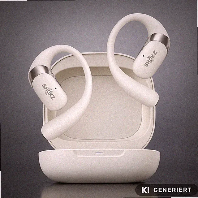 SHOKZ OpenFit 2 Open-Ear-Kopfhörer Ohrbügel beige Bluetooth IP55 NEU OVP
