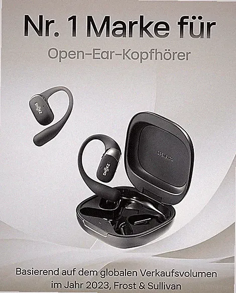 SHOKZ OpenFit2+ Open-Ear-Kopfhörer Silikon Soft Comfort Dolby Atmos bis zu 48h