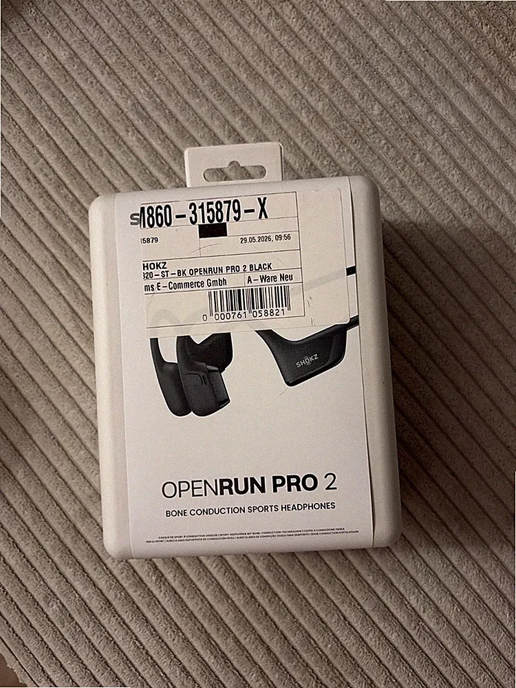 Shokz OpenRun Pro 2 - Knochenschall Bluetooth Kopfhörer Tasche + Kabel Schwarz!