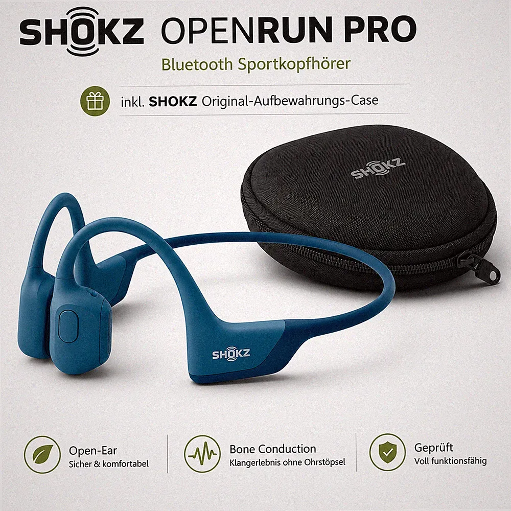 SHOKZ OpenRun Pro Bluetooth Sportkopfhörer Bone Conduction inkl. Gratis Geschenk