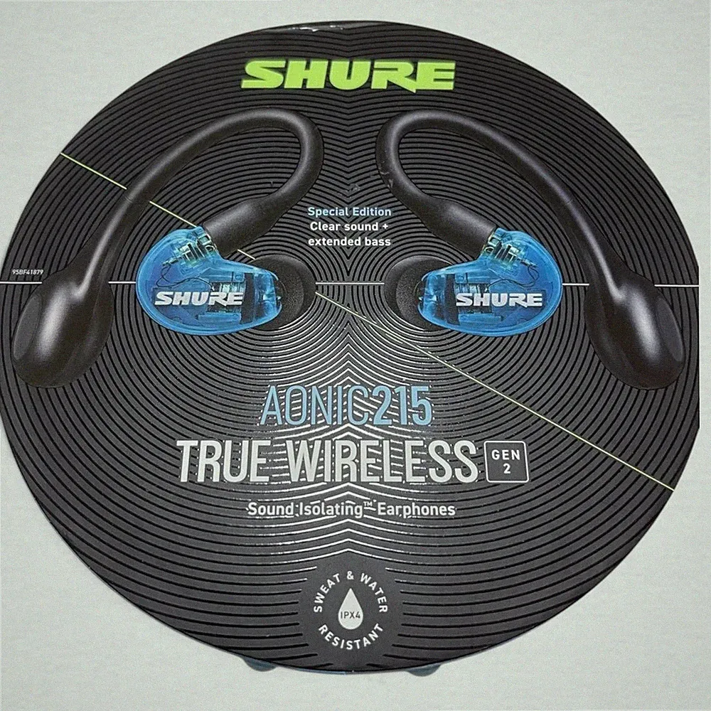 Shure Aonic 215 Wireless Kopfhörer 2. Gen. Bluetooth Wasserdicht Ohrhörer Blau