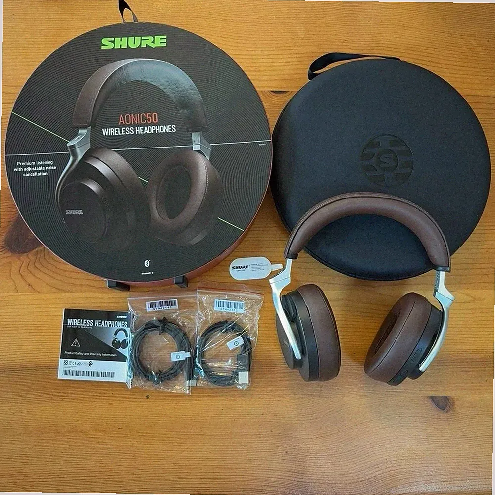 SHURE AONIC 50 Wireless Noise Cancelling Kopfhörer Braun SBH2350-BR Gebraucht