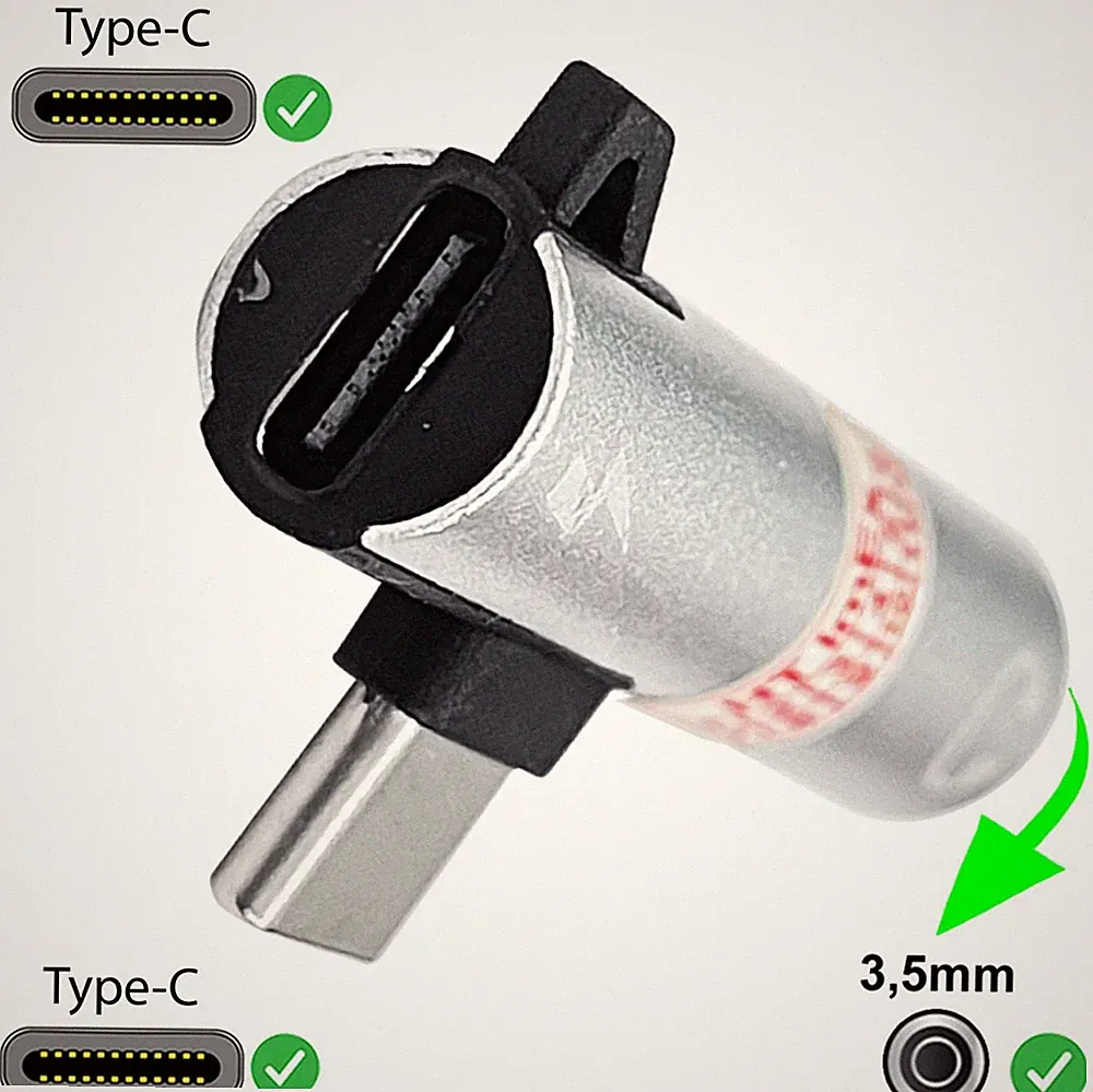 Silber Audio Adapter USB Typ C AUX iPhone Xiaomi Huawei Kopfhörer Telefonieren