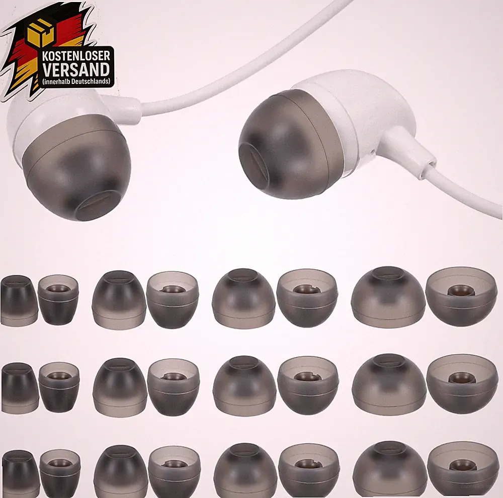 Silikon Ersatz-Ohrstöpsel 12er Set für In-Ear Kopfhörer, Geräuschisolierung