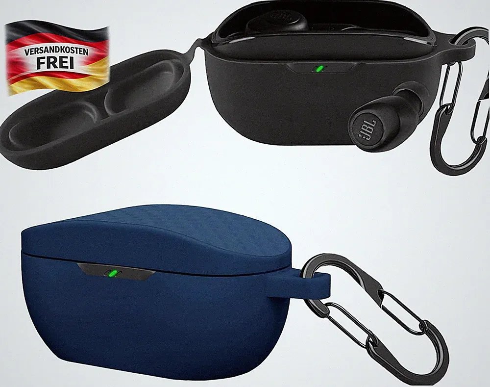 Silikon Hülle für Bluetooth Kopfhörer Ladecase Stoßfest Schutz 2er Pack schwarz/