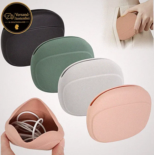 Silikon Tasche für Ohrhörer Kabel Ladegeräte kleine Gegenstände tragbar Organize