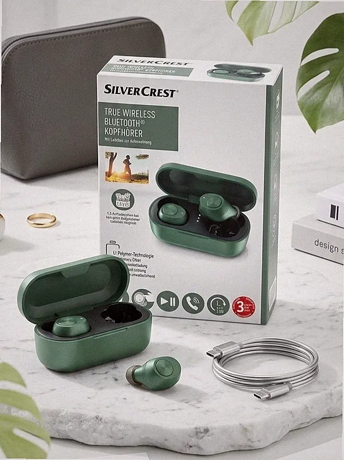 Silver Crest Blutetooth True Wireless In Ear Kopfhörer Li Polymer Technologie