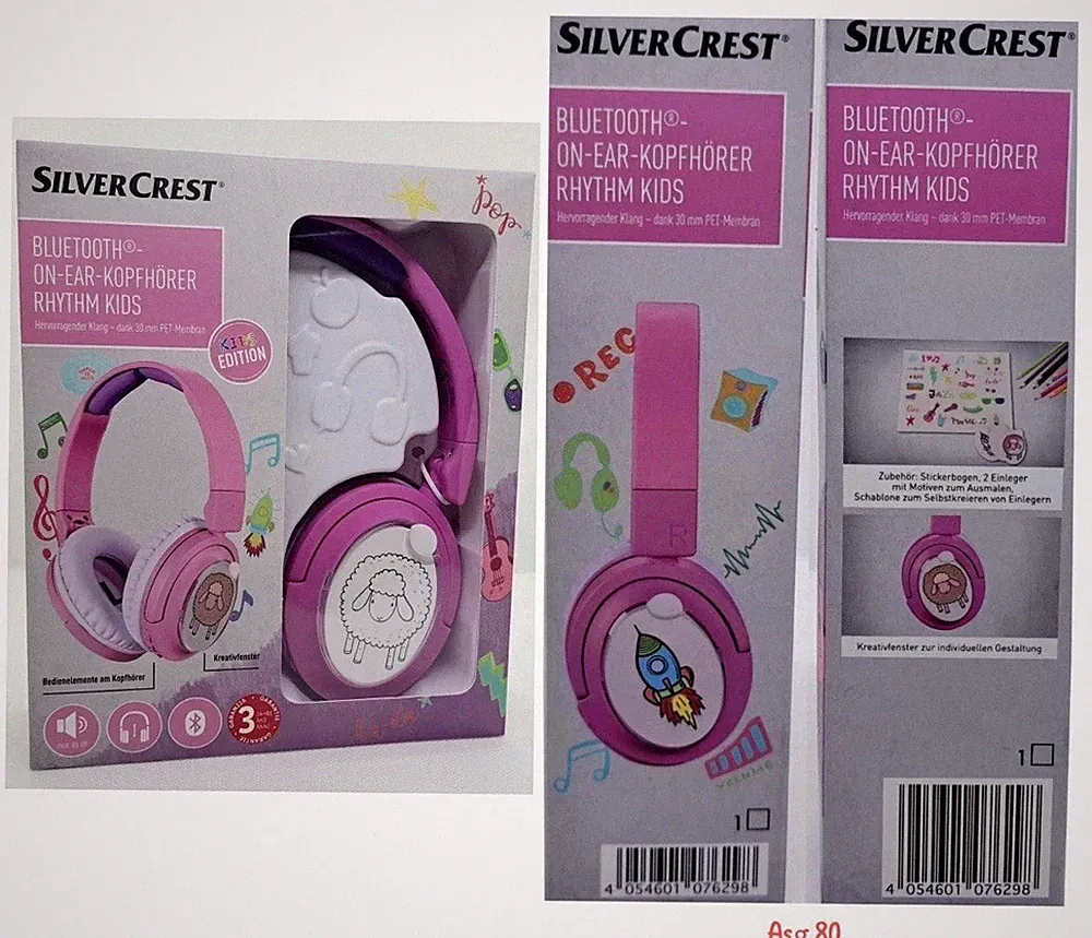 SILVERCREST Kinder Bluetooth On-Ear Kopfhörer Rhythm Kids Kinderkopfhörer