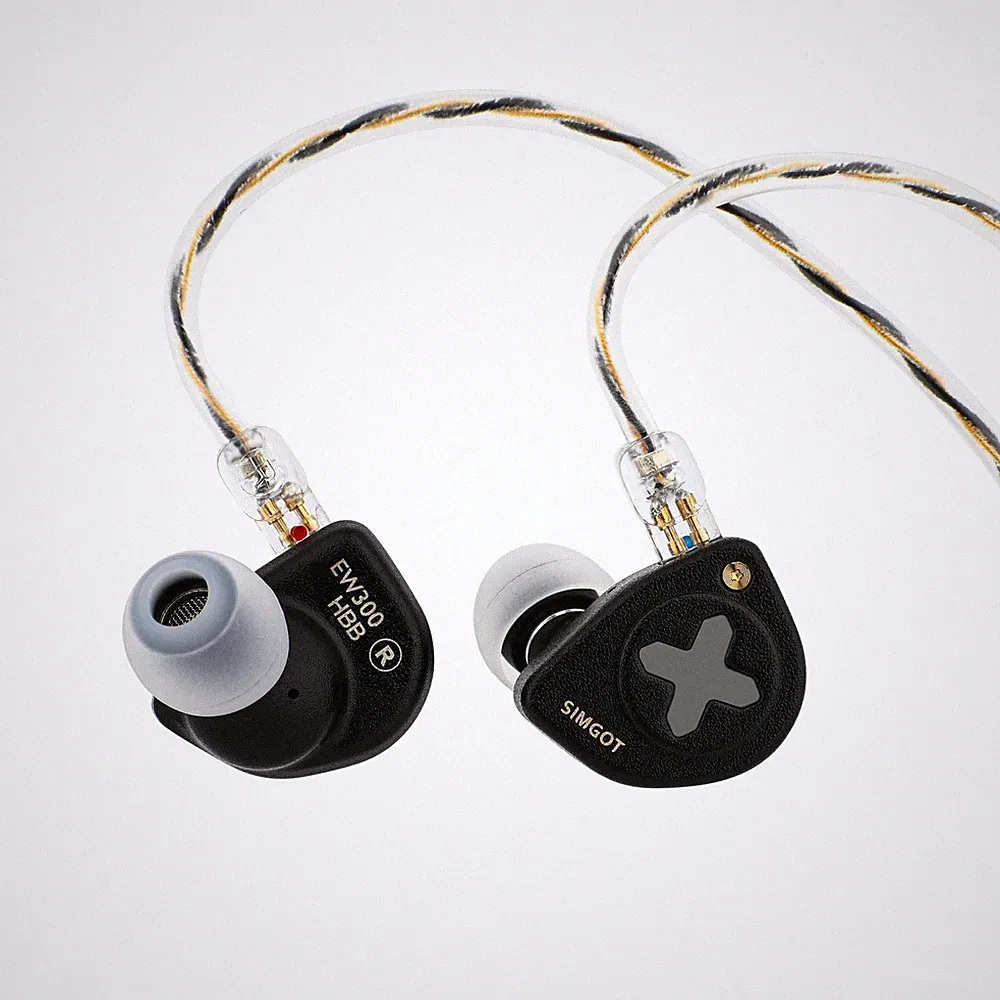 SIMGOT EW300 HBB Gaming-Kopfhörer mit Hybrid-Treibern, 3,5 mm Klinke, Schwarz