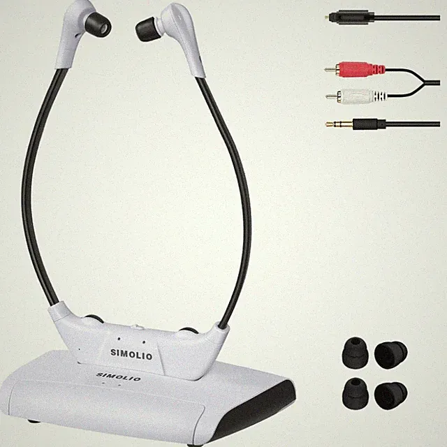 SIMOLIO Funkkopfhörer Kabellos SM-823D Pro 2.4GHz mit Mikrofon für Fernseher