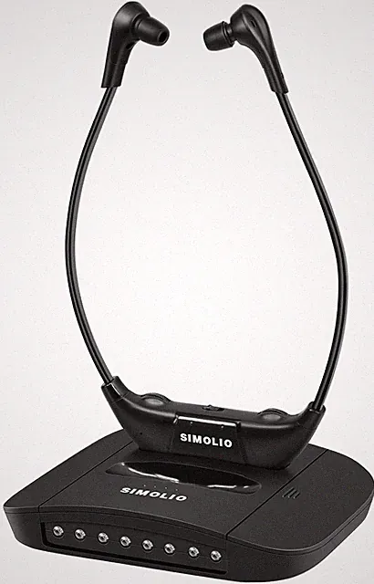 SIMOLIO IR Kabellose TV Kopfhörer mit Dialogmodus, Fernseh und Musikanlagen