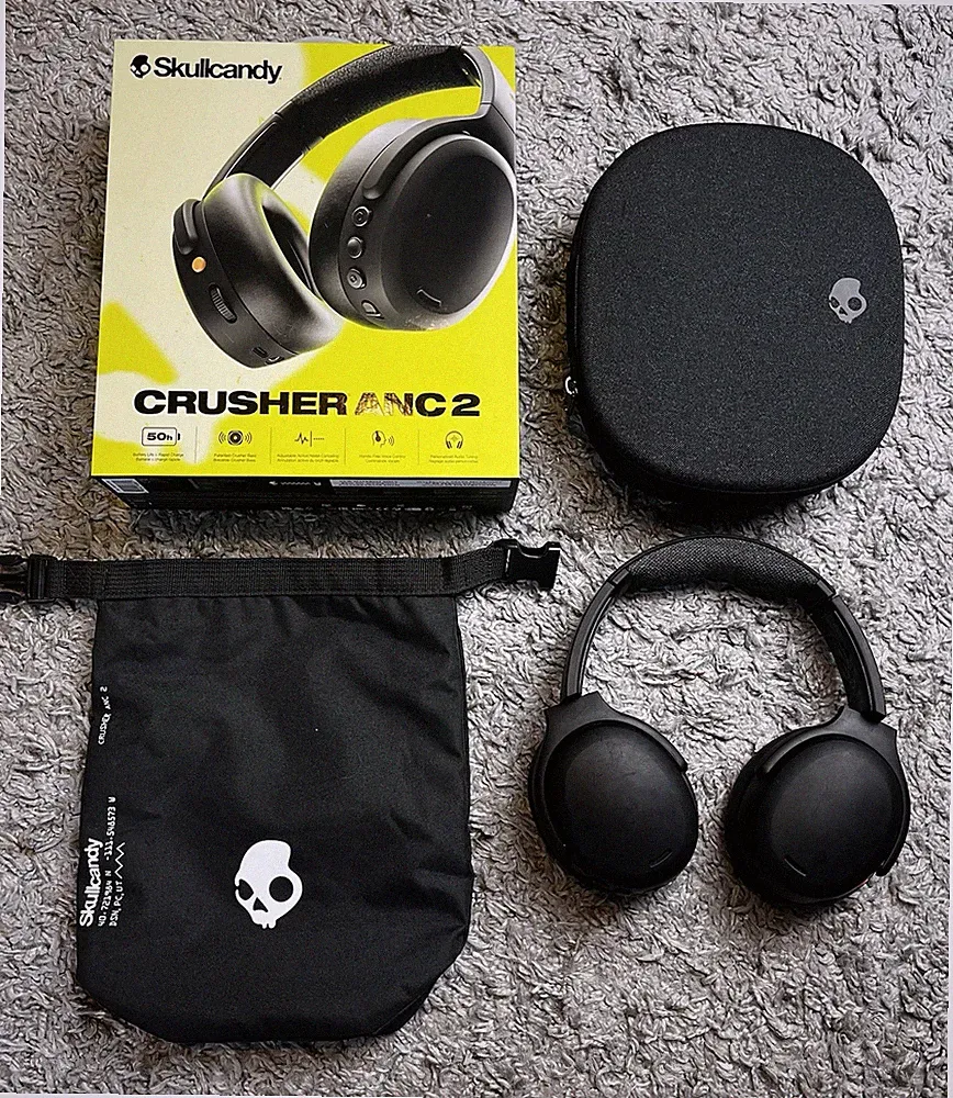 Skullcandy Crusher ANC 2, Schwarz, Bluetooth, Kabelloser Over-Ear Kopfhörer