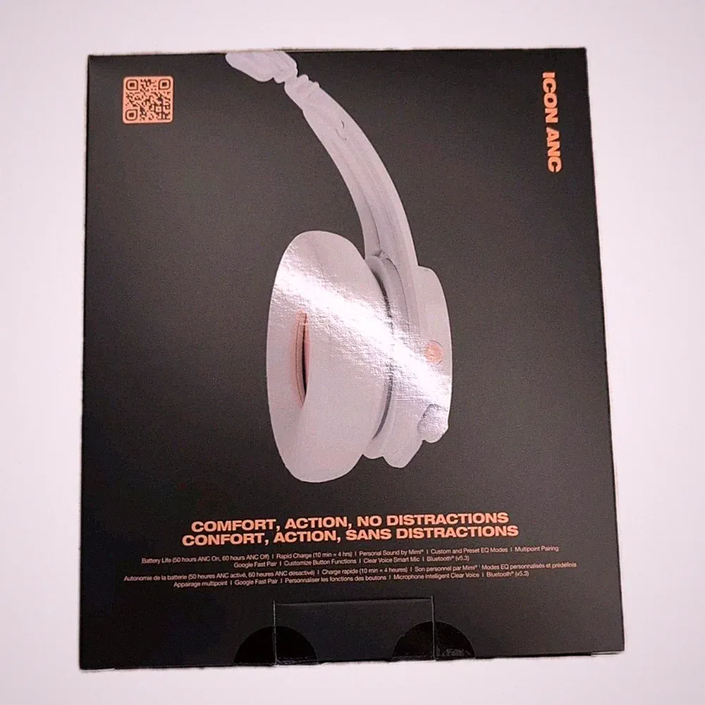 Skullcandy Icon ANC Wireless On-Ear Kopfhörer – Bone/Orange Glow NEU OVP