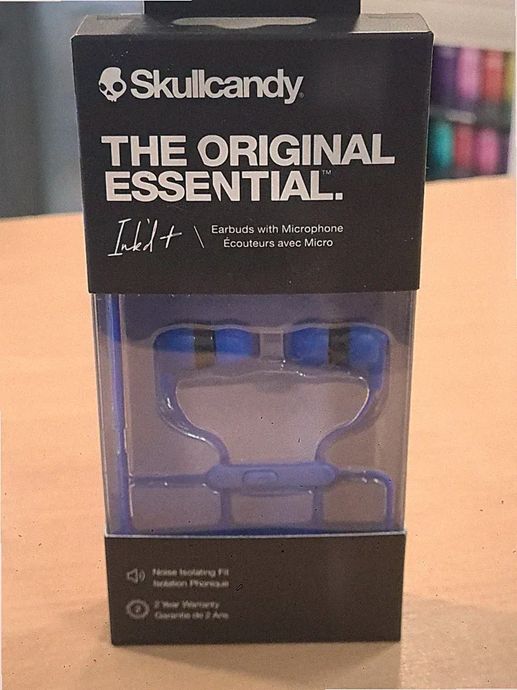 Skullcandy INKD+ Ohrhörer mit Mikrofon Kopfhörer in Kobaltblau. 3,5mm Verbinder.