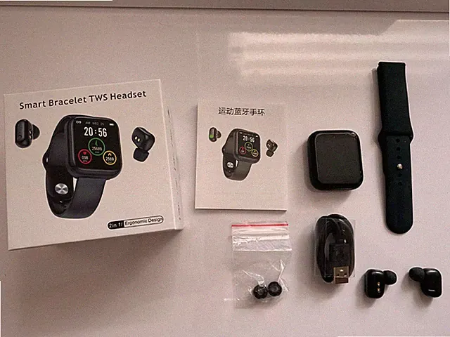 Smart Watch mit integrierten Kopfhörern Schwarz 2021 *NEU* *WOW****