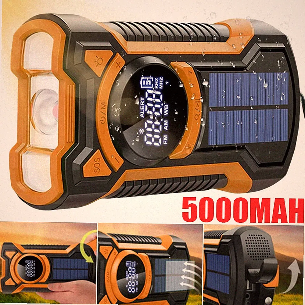 Solar Radio Kurbelradio AM FM WB Wasserdicht Tragbares Notfallradio mit Power