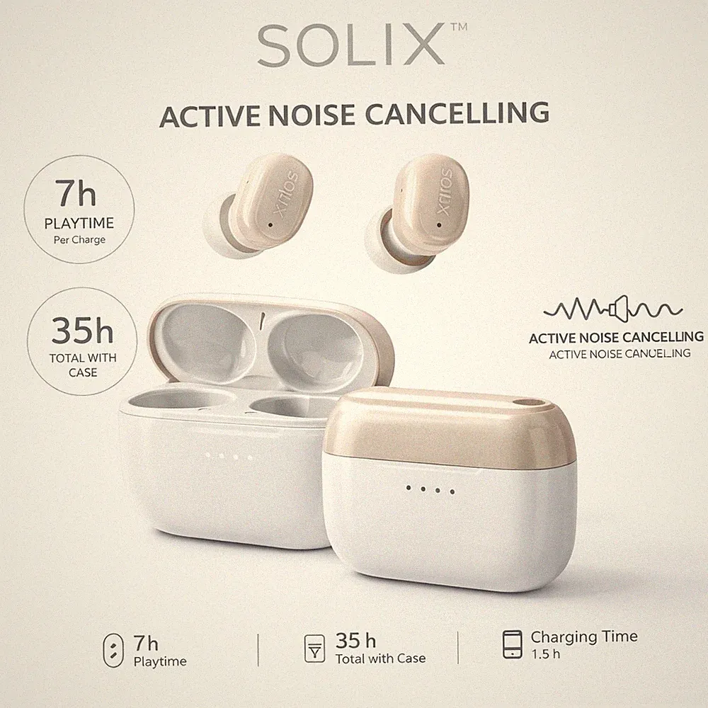SOLIX SL-700 Bluetooth Kopfhörer ANC True Wireless Earbuds Noise Cancelling 35h