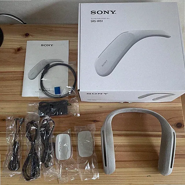 SONY Japan tragbarer Nackenlautsprecher SRS-WS1 für TV Spiel Film mit Vibrati...