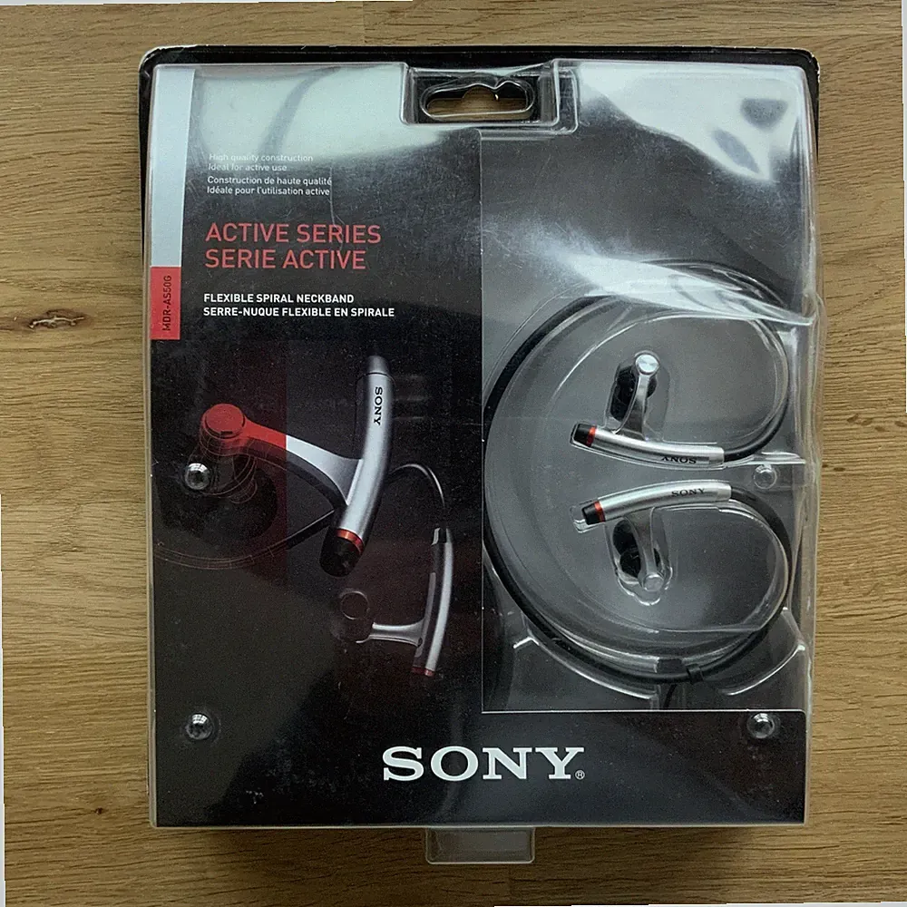 Sony MDR-AS50G | In-Ohr Kopfhörer mit Nackenband | silber/schwarz | NEU & OVP
